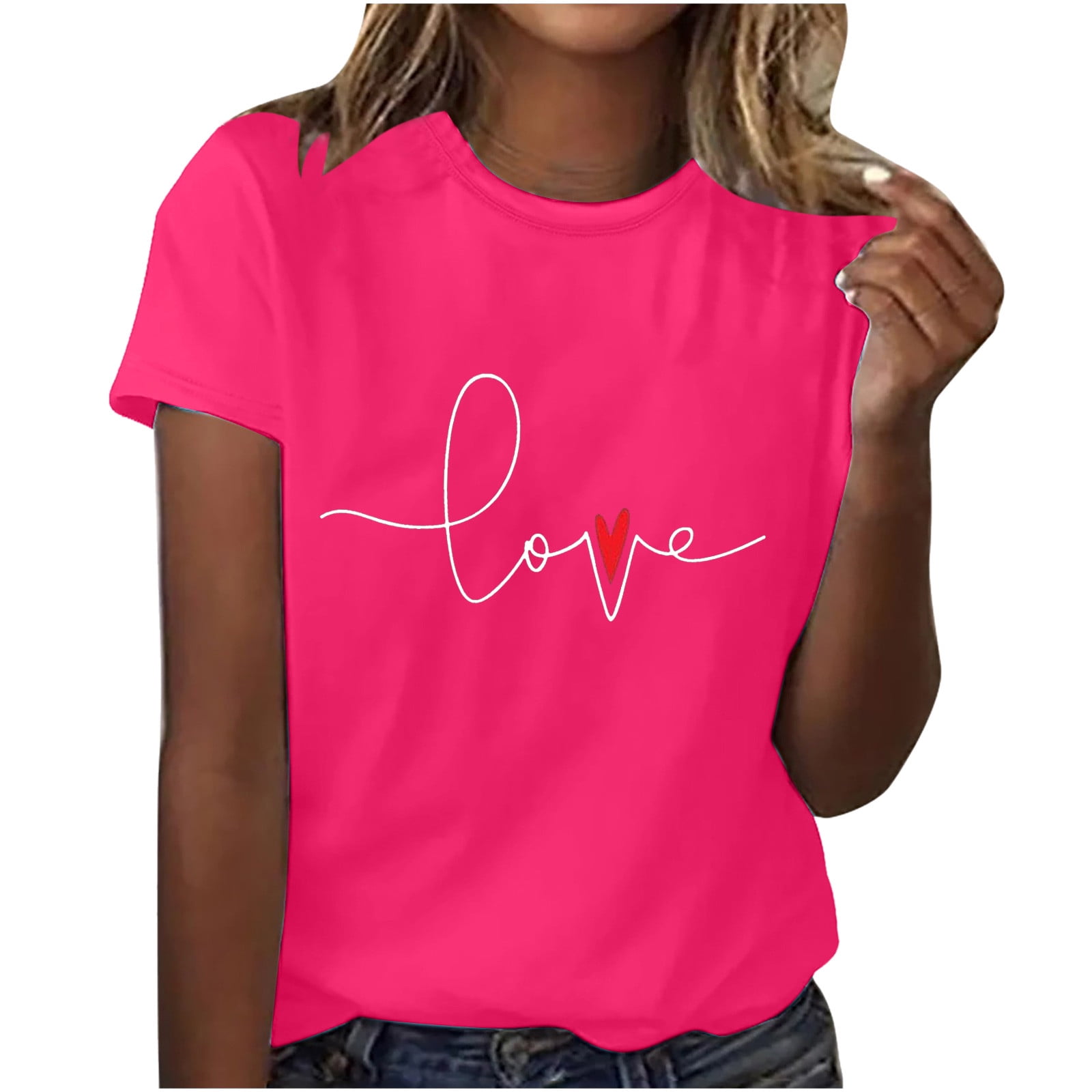 PI Clearance Valentines Day Shirts for Women Cute Love Heart