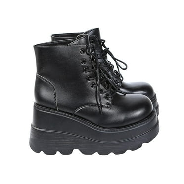 CaComMARK PI Clearance Women Boots Retro Flat Bottom Casual Plus Size Slip on Footwear