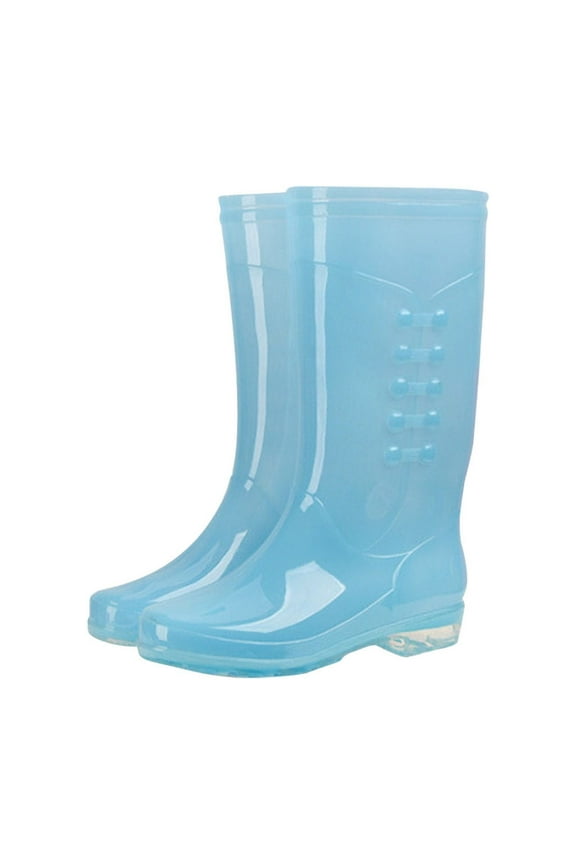 Clearance Women Footwear High-Top Rain PVC Adult Transparent Rain Shoes