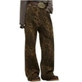 thumbnail image 1 of CaComMARK PI Clearance Y2k Leopard Pants Wide Leg Jeans Woman Loose Fit Jeans Hip Hop Pants Vintage Baggy Trousers Brown 8(L), 1 of 6