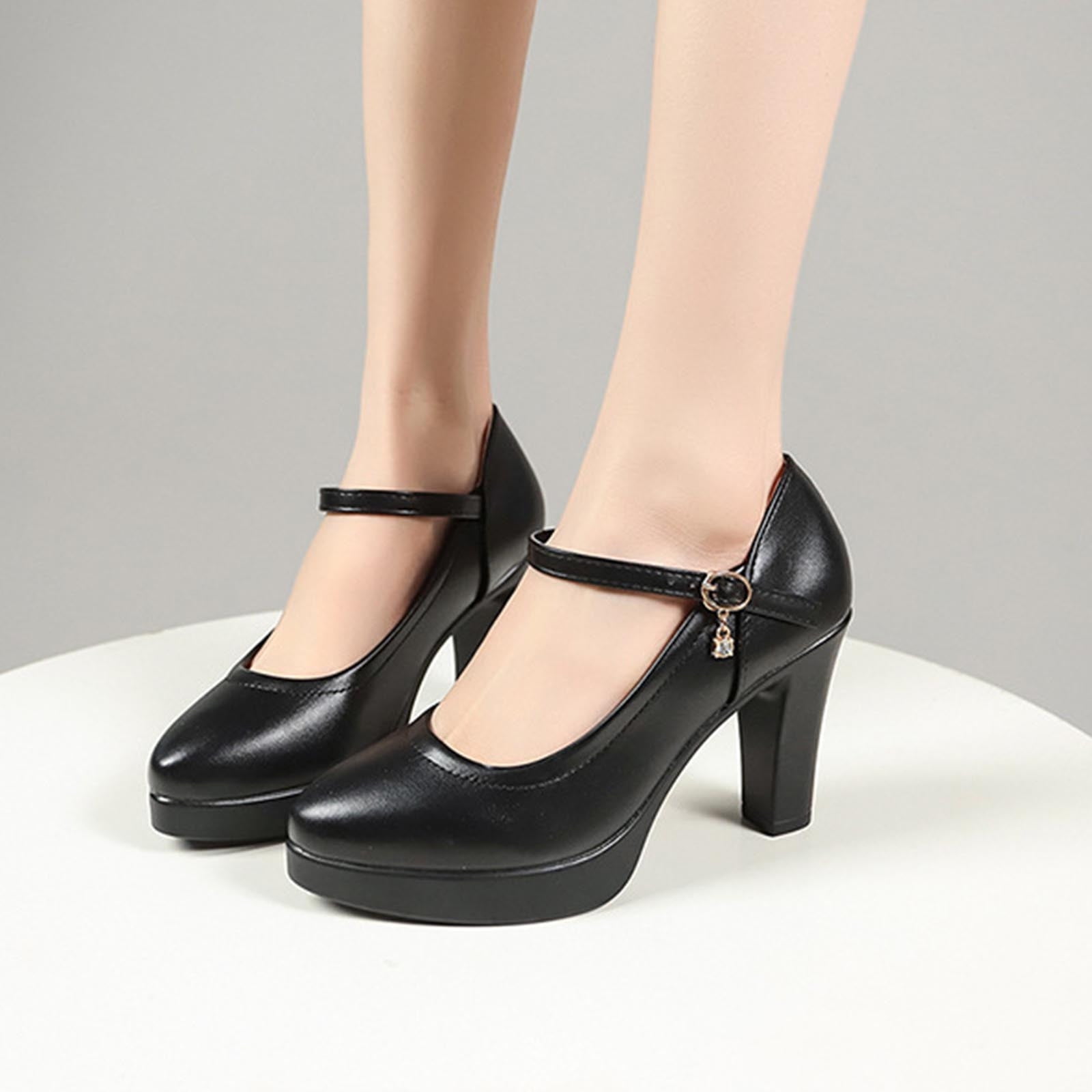 PI Mary Jane Shoes for Women PU Leather Cute Low Kitten High — free download