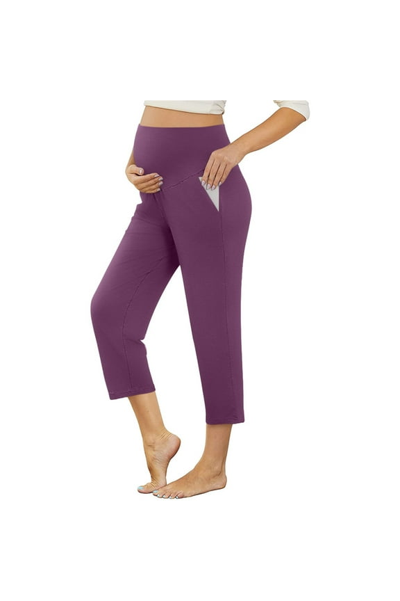 Maternity Capris for Women Maternity Shorts Yoga Pregnancy Clothes Pants Soft Joggers Lounge Bottoms sales today clearance