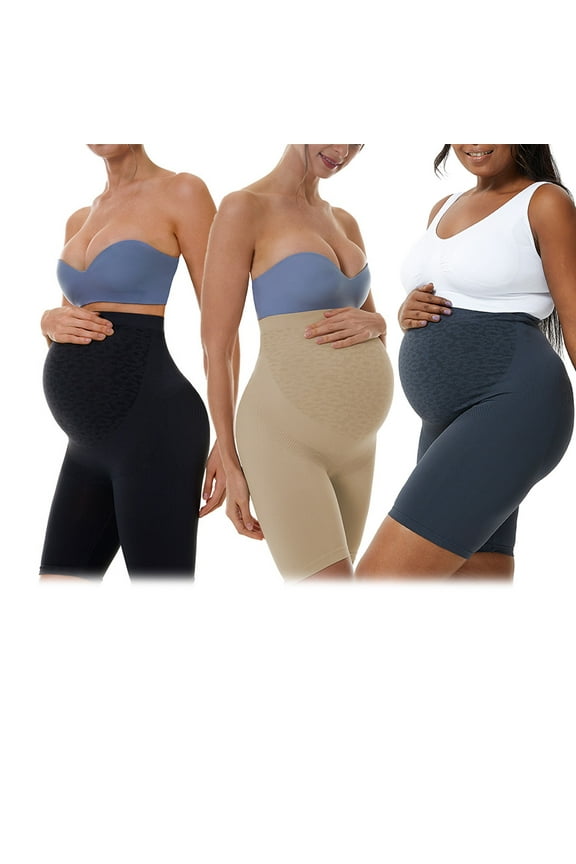 Maternity Shorts Plus Size Active ComfyMaternity Clothes Casual Yoga Athletic High-Waisted Shorts Belly-Supporting Leggings on Khaki XL