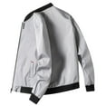 thumbnail image 1 of CaComMARK PI Men's Leather Jacket Classic Biker Motorcycle Leather Jacket Top with Zipper Plus Size Leather Jacket Gray 14(3XL), 1 of 2