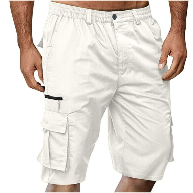 PI Men's Shorts Clearance Men Casual Solid Color Knee Length