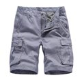 thumbnail image 1 of CaComMARK PI Men's Shorts Pure Color Outdoors Pocket Beach Work Trouser Cargo Pants Gray S, 1 of 5