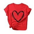 thumbnail image 1 of CaComMARK PI Plus Size Women Print Short Sleeve T-shirt Novelty Graphic Tops Red, 1 of 3