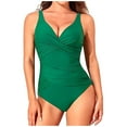 thumbnail image 1 of CaComMARK PI Reduce Women's One Piece Swimsuit Fashion Swimsuit foreign Trade High Waist Tight Sexy Display Sports Surfing Swimsuit Green XXL, 1 of 8
