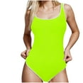 thumbnail image 1 of CaComMARK PI Sale One Piece Swimsuit for Women High Waisted Tummy Tuck Ribbed Sexy Slim One Piece Swimsuit Yellow S, 1 of 3