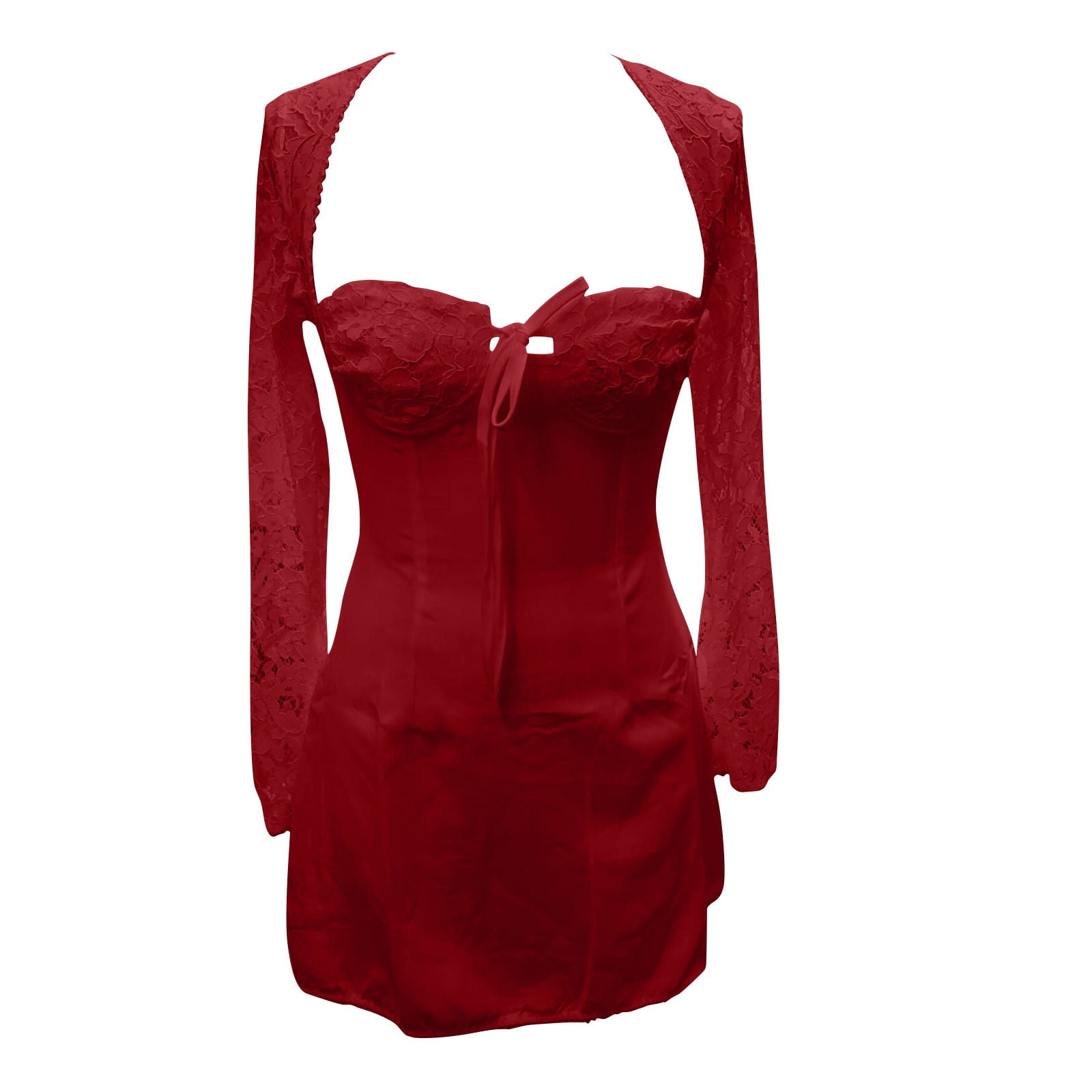 L8103 Lace Up Leather Mini Dress with Underwire Bra and Adjustable Straps by Elegant Moments
