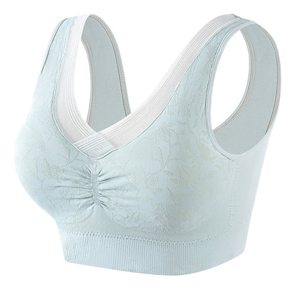 CaComMARK PI Sports Bras for Women Plus Size Women Seamless Sports Bra Wirefree Yoga Bra with Removable Pads Green 10(XL)