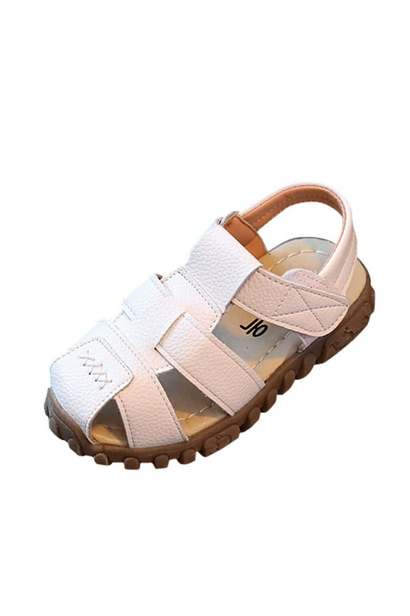 Toddler Boy Sandals Summer Shoes Kids Sandals Hollow Casual Soft Bottom Baby Flat Beach Sandals Gift for Children Cheapest Items on Sale White 12.5 M(6-7.5T)