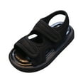 thumbnail image 1 of CaComMARK PI Toddler Boys Girls Sandals Summer Shoes Kids Sandals Beach Shoes Soft Sole Toe Crash Sandals Roman Sandals Gift for Children Cheapest Items on Sale Black 2-3T, 1 of 4