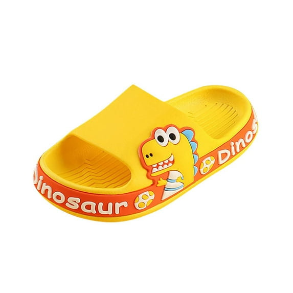 CaComMARK PI Toddler Boys Girls Slides Sandals Summer Shoes Kids Sandals Three-Dimensional Dinosaur Non-Slip Soft-Soled Summer Slippers Gift for Children Cheapest Items on Sale Yellow 5-6T