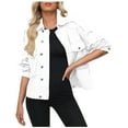 thumbnail image 1 of CaComMARK PI Women's Denim Jacket Clearance 2024 Fashion Short Button Workwear Denim Jacket Coat Long Sleeve Hoodless Denim Coat/Jacket White 12(XXL), 1 of 9