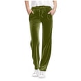 thumbnail image 1 of CaComMARK PI Women's Velour Pants Soft Velvet Sweatpants Warm Straight Leg Athletic Track Casual Lounge Pants with Pockets, 1 of 6