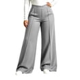 thumbnail image 1 of CaComMARK PI Women's Wide Leg Sweatpants Baggy Casual Solid Color Elastic Waist Track Sweat Pants with Pockets Gray-A, 1 of 6