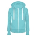 thumbnail image 1 of CaComMARK PI Women's Zip Up Hoodies Fall Winter Casual Long Sleeve Comfy Drawstring Sweatshirt with Kangaroo Pockets Light Blue, 1 of 5