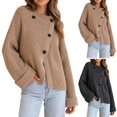 thumbnail image 1 of CaComMARK PI Womens Cardigan Sweaters Button Down Long Sleeve Knit Outerwear Oversized Fashion Chunky Open Front Sweater Khaki, 1 of 9