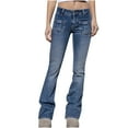 thumbnail image 1 of CaComMARK PI Womens Pants Plus Size Casual Slim Trousers Straight Jeans Blue, 1 of 4