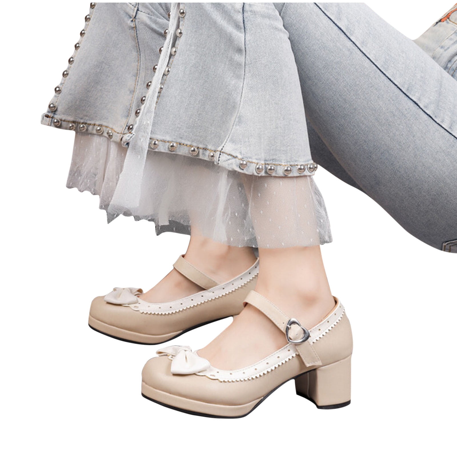Damen Mary Jane Pumps Mid Block Heel Sweet Lolita C Produktbild-Vorschau 2