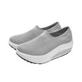 thumbnail image 1 of CaComMARK PI Womens Shoes Casual Platform Low Wedge Ankle Shoes Wide Width Comfy Slip ons Sneakers Mother's Day Gifts Cheapest Items on Sale Gray, 1 of 8