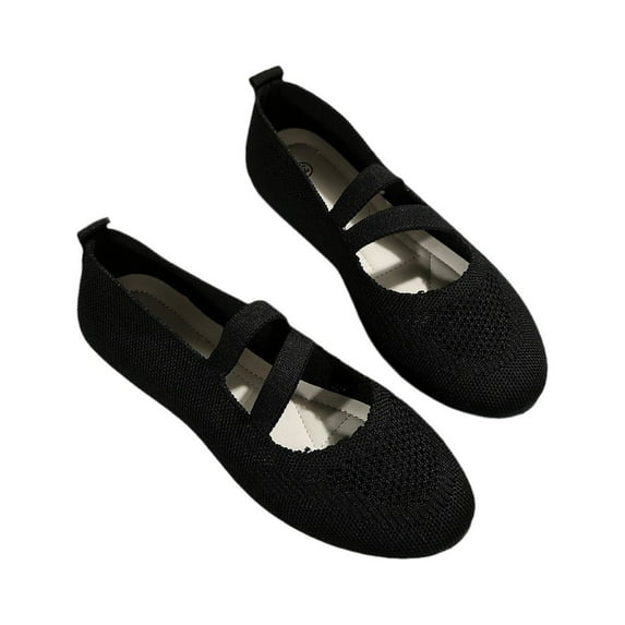 CaComMARK PI Womens Shoes Casual Wide Width Slip on Tassel Knit Comfy Flat Shoes Mother's Day Gifts Cheapest Items on Sale Black