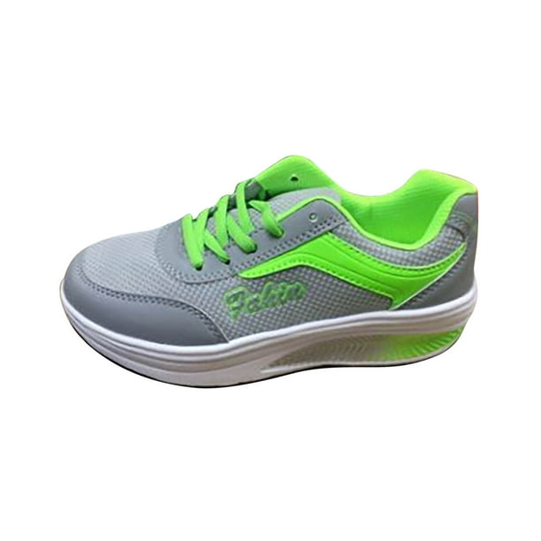 CaComMARK PI Womens Shoes Clearance Casual Wide Width Sneakers Low Wedge Ankle Shoes Comfy Shoes Mother s Day Gifts Cheapest Items on Sale Green Walmart Business Supplies