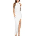 thumbnail image 1 of CaComMARK PI Womens formal Sexy Halter Sequin High Slit Prom Wedding Guest Maxi Dress 2024 Illusion Sweetheart Neckline Banquet Dresses Evening Long Gown 90% off sale, 1 of 2