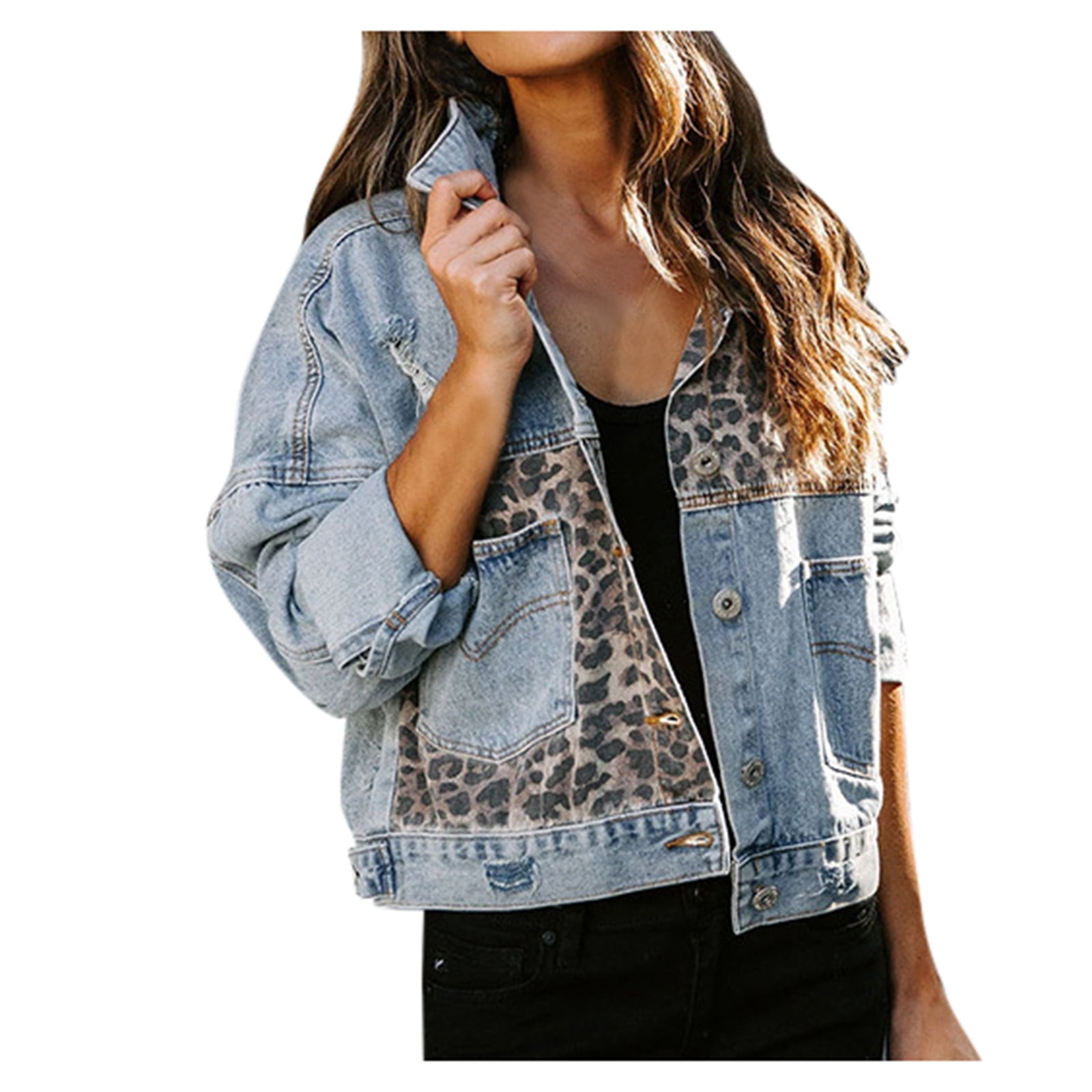 PI time and tru Women's Jacket Clearance Ladies Leopard Print