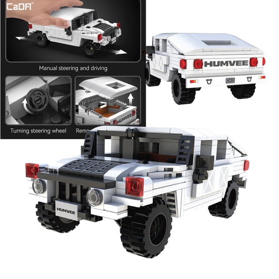 CaDA Bricks - Humvee 1:24 Scale Military Vehicle Building Kit  328 Pieces, Official Licensed HUMVEE Model, Compatible Construction Brick Set