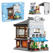 CaDA Bricks Japanese Sushi Shop Building Set with LED Lights, 1,665 Pieces, Detailed Modular Architecture Model Kit, Compatible with Major Brick Brands, Ages 14+