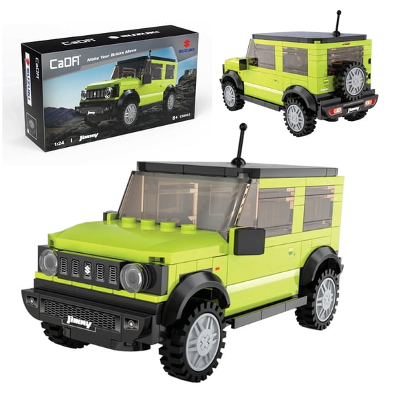 CaDA Bricks - Suzuki Jimny 1:24 Scale Building Kit Official Licensed Suzuki Jimny Replica, 192 Pieces, Green Off-Road SUV Model Car, Compatible with Major Brick Brands