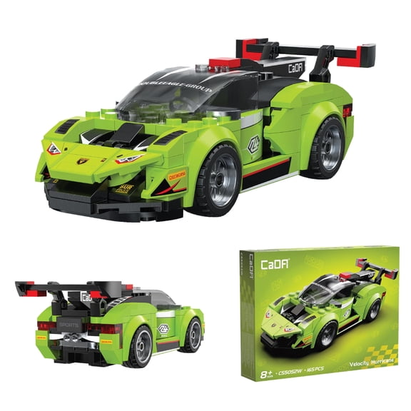 CaDA Bricks - Velocity Hurricane Race Car Building Kit, 1:32 Scale Sports Car Model, 165 Pieces, Compatible with Major Brick Brands, Gift for Kids