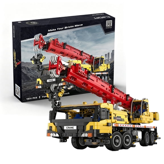 CaDA C61081W 1831PCS Mobile Crane Technic Blocks Engineering Truck Easy Motor Upgrade DIY Bricks Toy Gift For Adult Boys