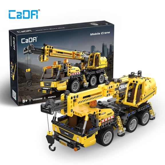 CaDA Mobile Crane Building Set - 658 Pcs Construction Vehicle Model Kit