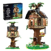 CaDA Tree House Library Building Set with LED Lighting   1,808 Pieces Premium Construction Brick Set, Advanced Model Treehouse with Detailed Interior, Ages 14+, Collector Display Model