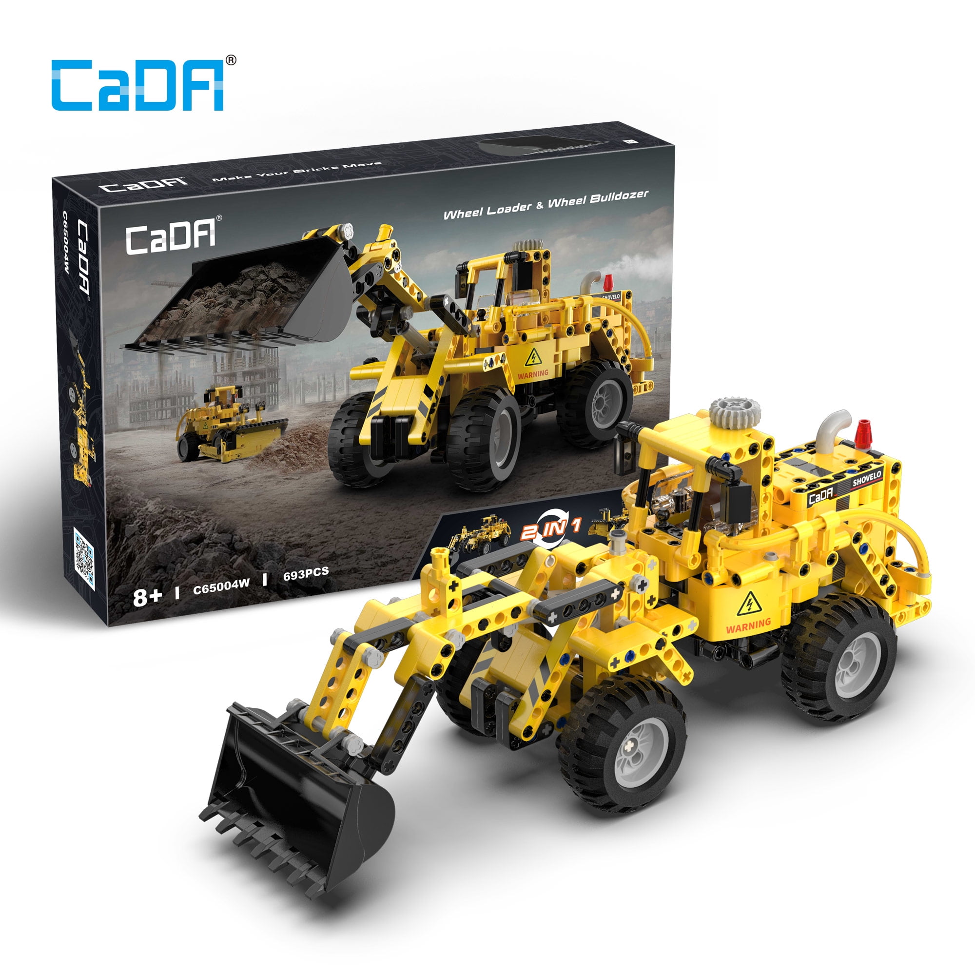CaDA® Wheel Loader & Wheel Bulldozer Model Building Set C65004W