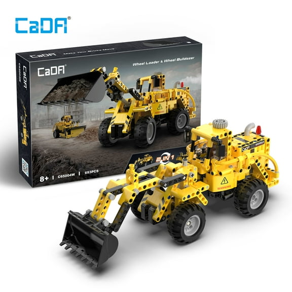 CaDA® Wheel Loader & Wheel Bulldozer Model Building Set C65004W Building Toy for Kids 8+ (693 Pieces)