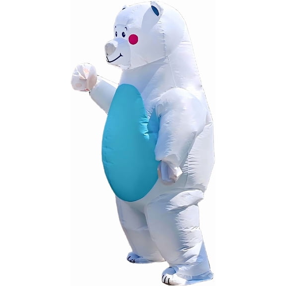 CaSwan Inflatable polar bear Costume Adult, Men & Women, Blow Up Bear Costumes for Adults,Funny Animal Costume for Easter Halloween Themed Thanksgiving Party