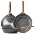 thumbnail image 1 of Caannasweis 3 Pieces Nonstick Frying Pan Set Granite Frying Pans and Skillets Aluminum Pan Set Kitchen Cooking Pans, 1 of 6