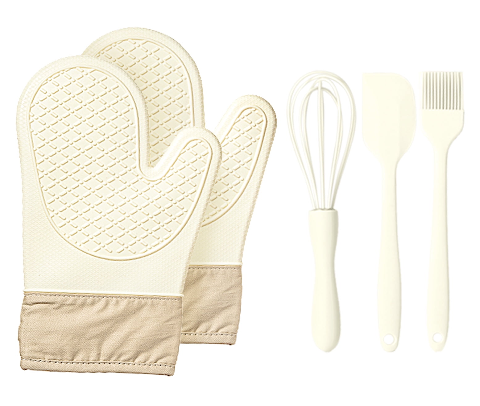 Caannasweis Heat Resistant Silicone Oven Mitts with Baking Tools for ...