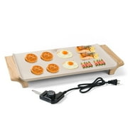 Caannasweis Smokeless Indoor Grill Electric Griddle Nonstick Surface Adjustable Temperature Cool-touch Handles