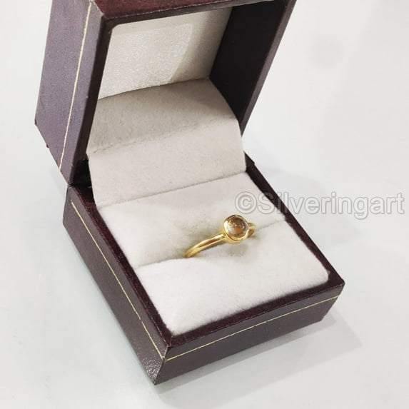 Cab Citrine Tiny Ring, 925 Sterling Silver Ring, Women Ring, Natural Citrine, November Birthstone, Christmas, Thanksgiving, Gold Dainty Ring, Handmade, Statement Jewelry, Wedding, Anniversary Gift