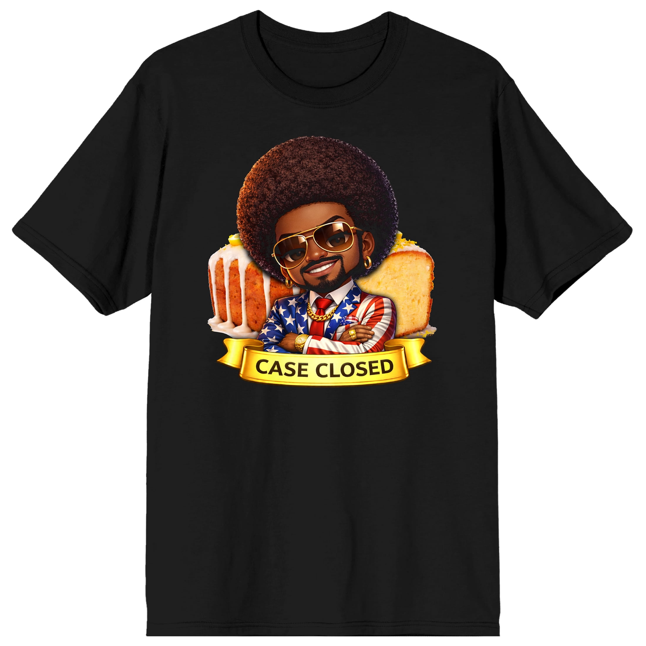 Cab Closed Afro Character Men's Short Sleeve Graphic T-Shirt-Small ...