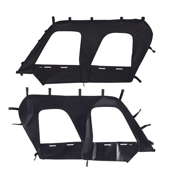 Cab Enclosure Upper Doors, Compatible with Kawasaki Teryx4 2012-2022, Soft Upper Doors, Windproof & Waterproof Upgraded Zipper UTV Soft Side Window Kit, Work with Roof and Partial Windshields