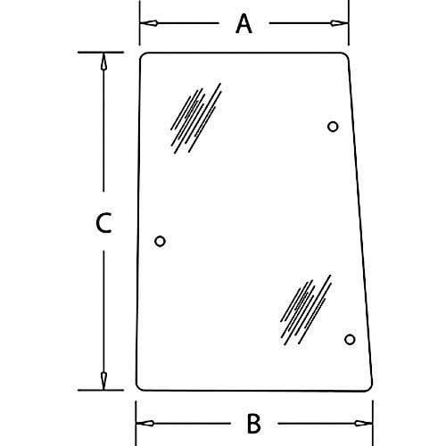Cab Glass - Left Hand Side Window fits Case IH CX70 CX80 CX90 CX100 MX80C MX90C MX100 MX100C MX110 MX120 MX135 MX150 MX170 fits McCormick 192001A3