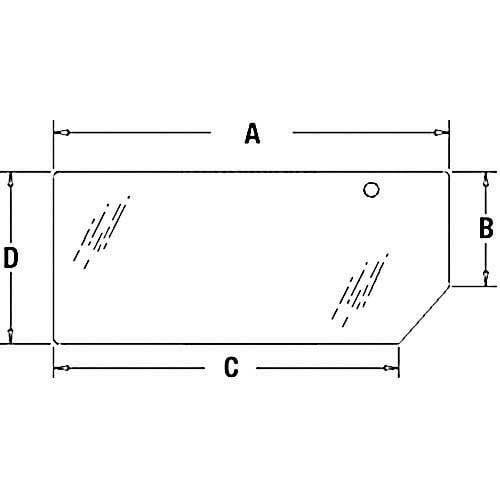 Cab Glass - Lower Rear Window fits Case IH 82000485