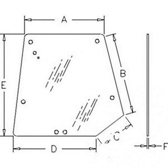 Cab Glass - Rear Window fits Massey Ferguson 6140 6150 6170 6180 6190 6235 6245 6255 6265 6270 6280 6290 8120 8140 8150 8210 8220 8250 8160 3715438M1