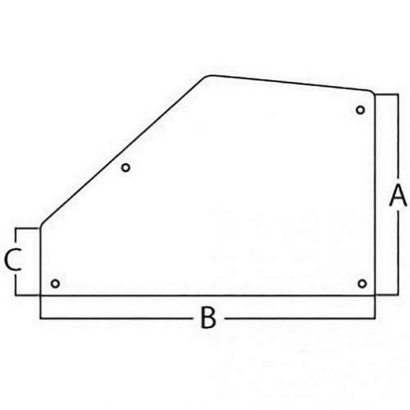Cab Glass - Right Hand or Left Hand Rear Door, New, Massey Ferguson, 3389398M2